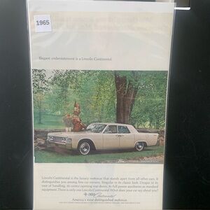 Vintage 1965 Lincoln Continental Elegant Understatement is A Ad Advertisement